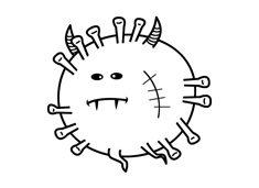 新型冠狀病毒簡(jiǎn)筆畫圖片