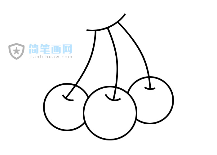 大紅櫻桃簡(jiǎn)筆畫(huà)圖片包含步驟上色教程