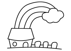 彩虹小房子簡(jiǎn)筆畫圖片