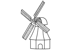 荷蘭風(fēng)車簡筆畫圖片