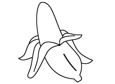 剝了皮的香蕉簡筆畫圖片