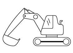 挖土機簡筆畫圖片
