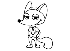 打領(lǐng)帶的狐貍簡(jiǎn)筆畫圖片