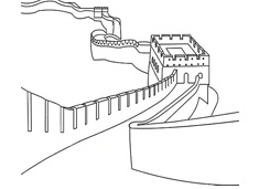 簡單的長城簡筆畫圖片