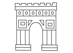 著名建筑物凱旋門(mén)簡(jiǎn)筆畫(huà)圖片