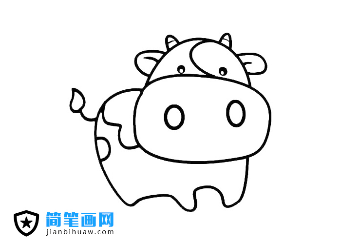可愛的小奶牛簡(jiǎn)筆畫圖片