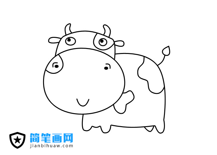 卡通小奶牛簡(jiǎn)筆畫圖片