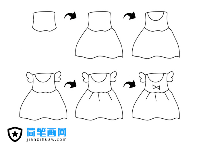 簡(jiǎn)單幾步出畫出可愛(ài)的小裙子簡(jiǎn)筆畫