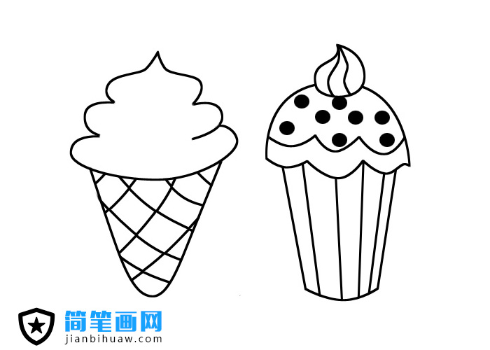 美味冰激凌簡(jiǎn)筆畫圖片