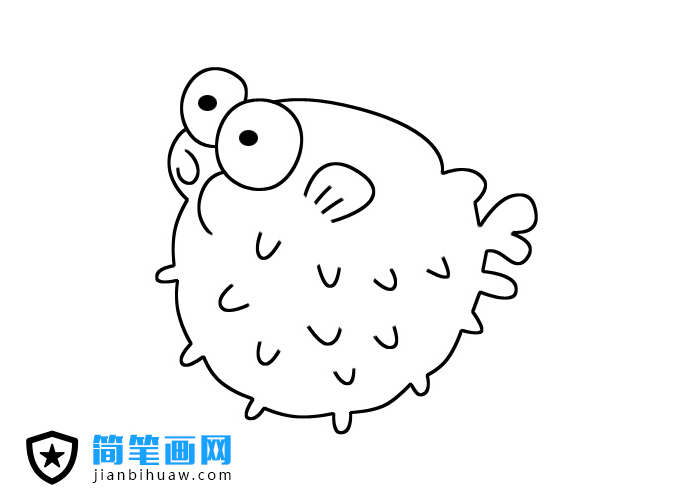 小河豚簡(jiǎn)筆畫圖片