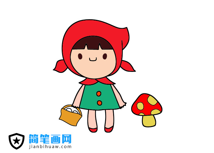 小紅帽簡(jiǎn)筆畫(huà)圖片