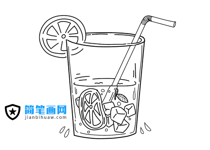 冰水飲料簡(jiǎn)筆畫圖片