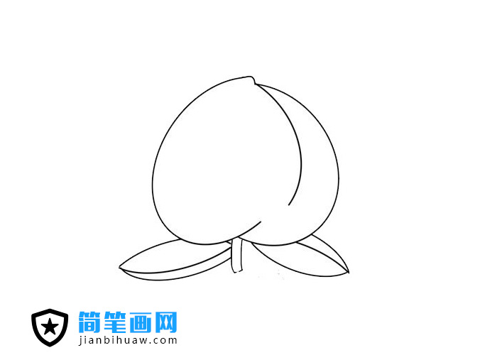 美味可口的桃子簡筆畫圖片含上色