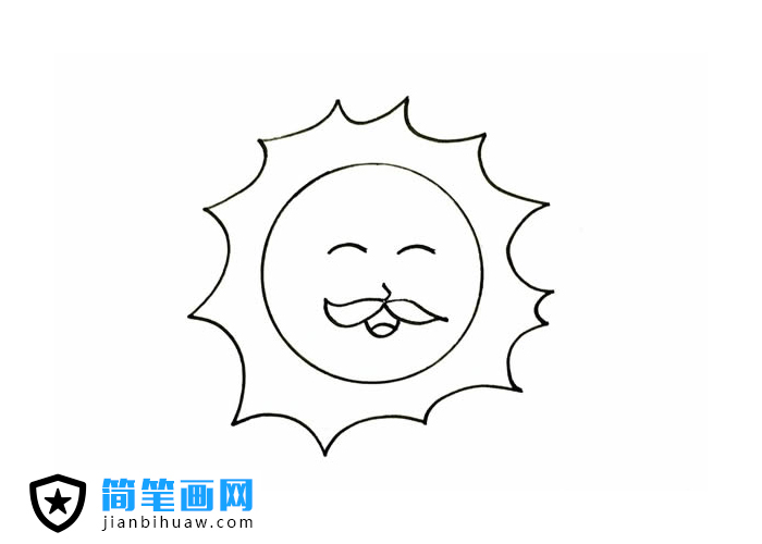 太陽(yáng)公公簡(jiǎn)筆畫(huà)含上色