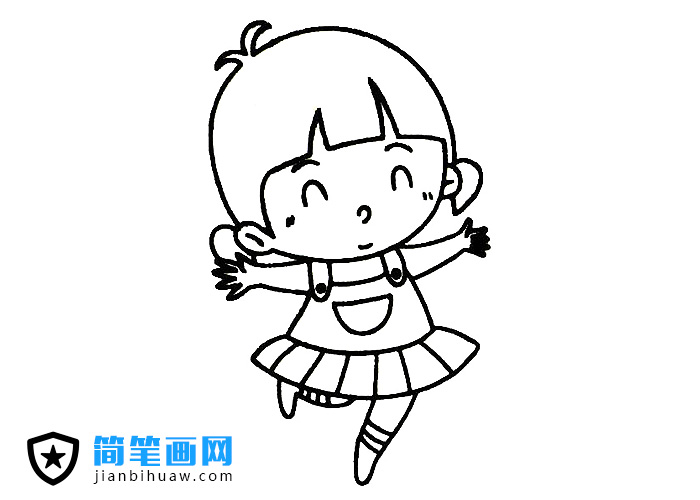 可愛小女孩的簡(jiǎn)筆畫
