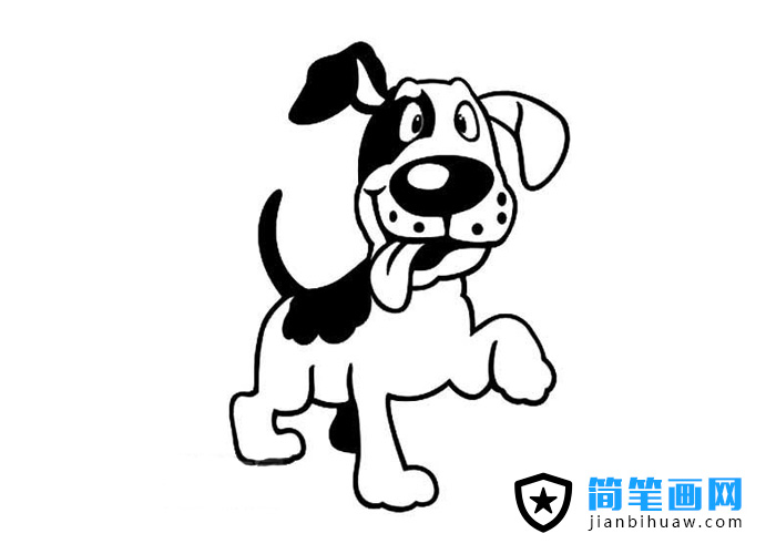 可愛的卡通狗狗的簡筆畫圖片