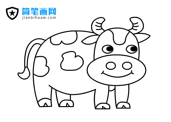 一只可愛(ài)的奶牛簡(jiǎn)筆畫圖片