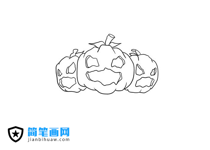 萬(wàn)圣節(jié)恐怖南瓜怪簡(jiǎn)筆畫圖片