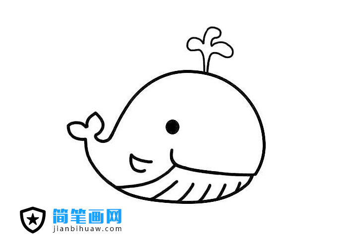 鯨魚(yú)簡(jiǎn)筆畫(huà)圖片含上色
