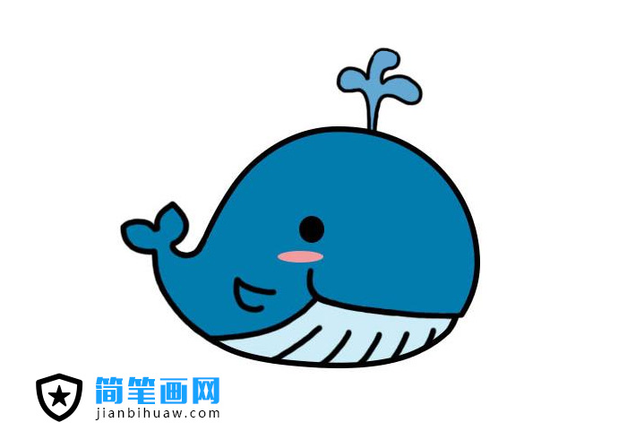 鯨魚(yú)簡(jiǎn)筆畫(huà)圖片含上色