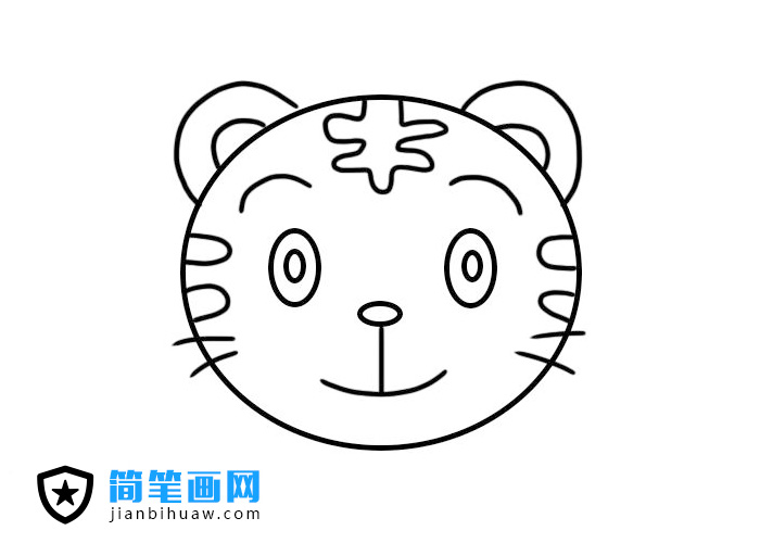 老虎頭簡(jiǎn)筆畫(huà)圖片含上色