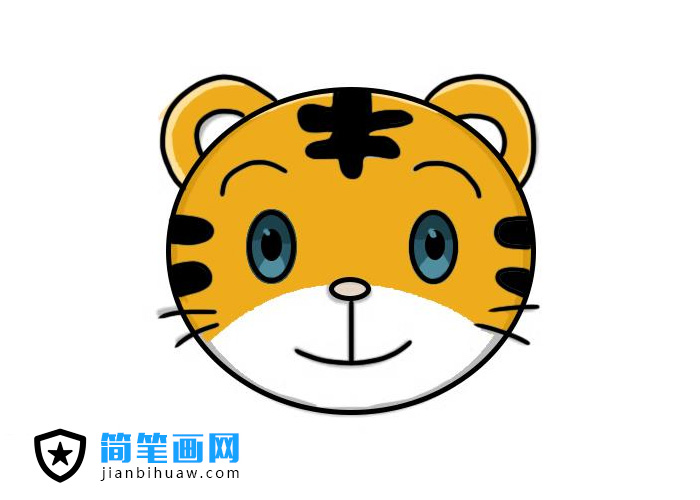 老虎頭簡(jiǎn)筆畫(huà)圖片含上色