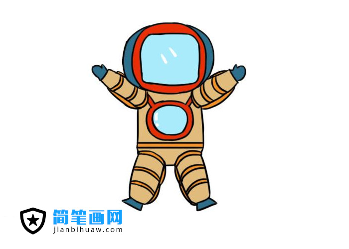 簡(jiǎn)單好畫的太空人簡(jiǎn)筆畫圖片含上色