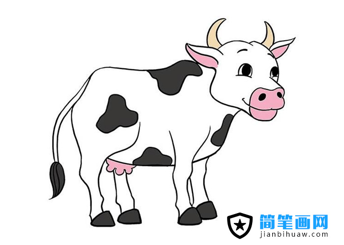 牧場(chǎng)里的奶牛簡(jiǎn)筆畫(huà)圖片