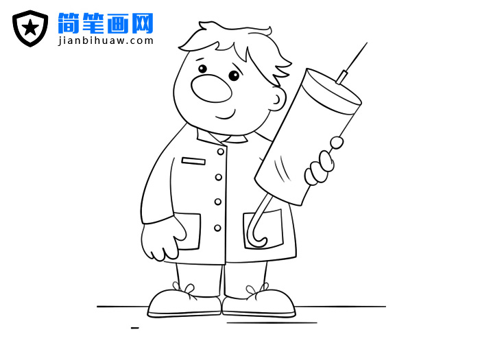 手拿超大針管的人物簡(jiǎn)筆畫(huà)圖片