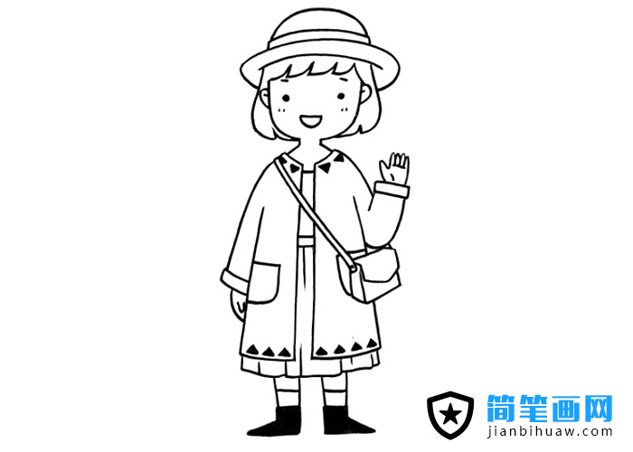 漂亮小姐姐簡筆畫圖片